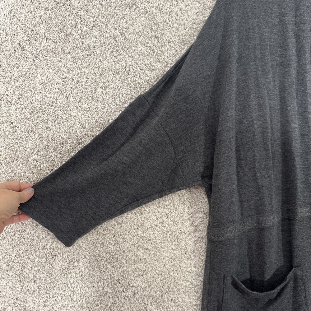 SOMA Women's Open Front Cardigan Sweater Gray 3/4‎ Sleeve; Size L - Picture 3 of 6